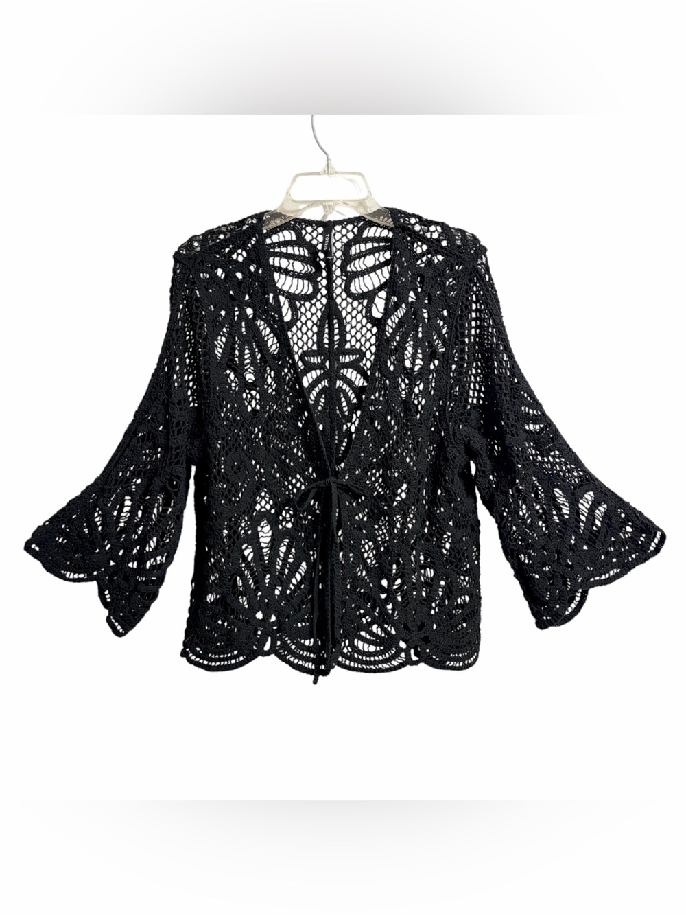 Torrid Whimsigoth Crochet Ruana Flare Sleeves 2X Black Boho Fairy Grunge Witchy